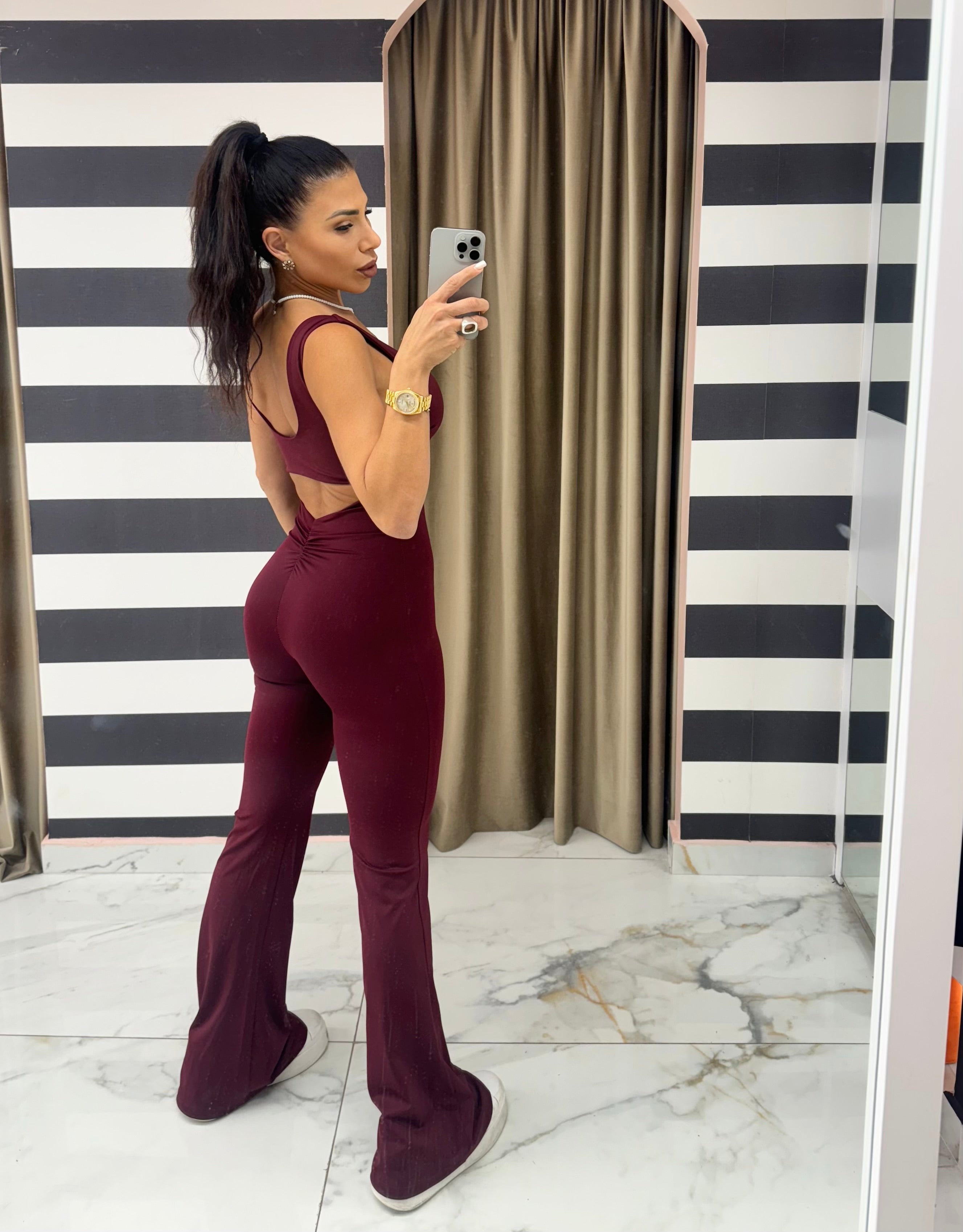 067DC0BA-7503-4609-8391-3C9ADBBEF904 Lucita dark red Jumpsuit - Image 1
