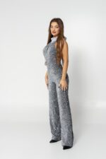 glittery grey jumpsuit - Image 3