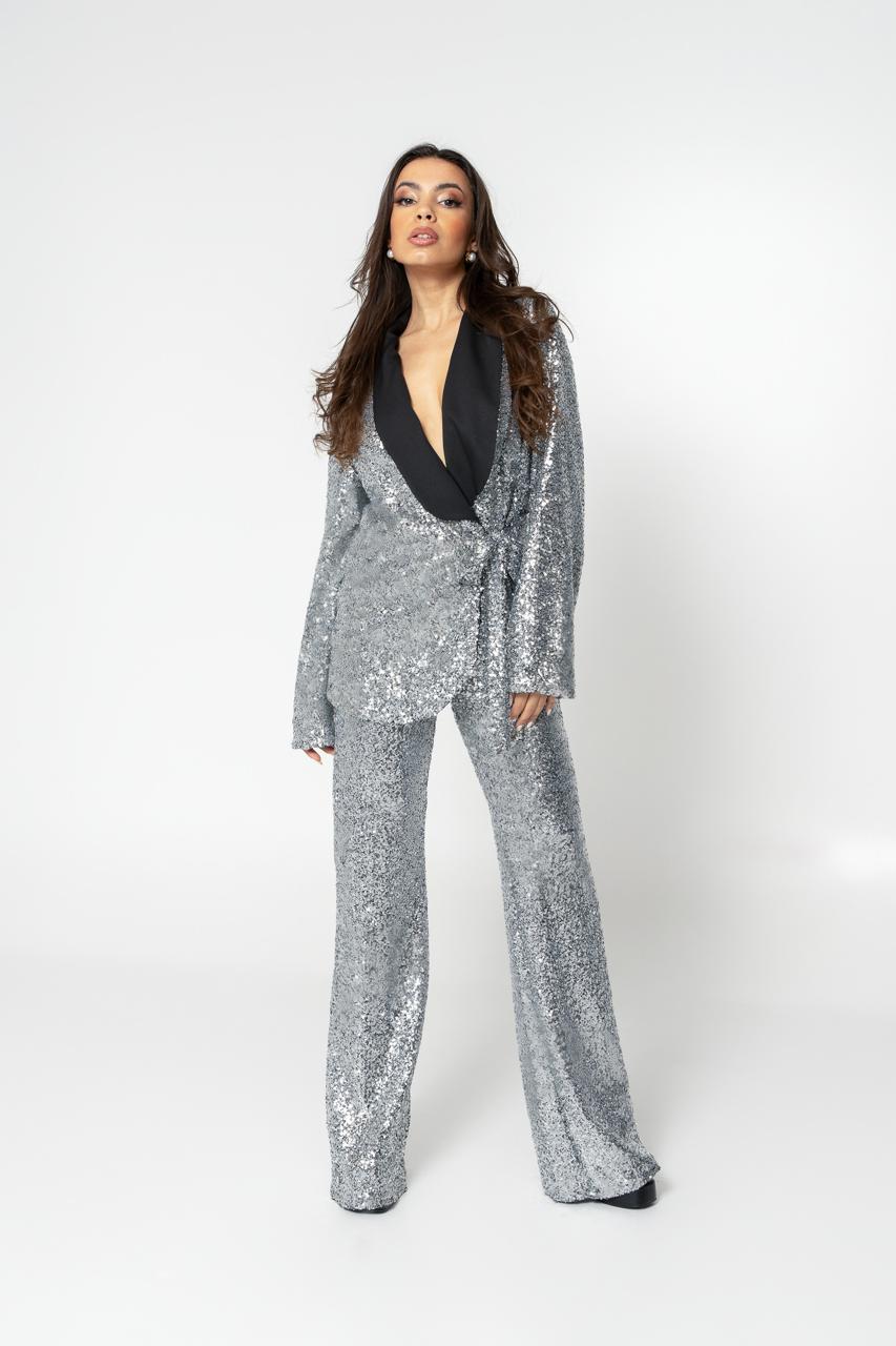 98A22FCD-C187-445C-AC32-BE54AF9E5311 ασημι shine suit set - Image 1