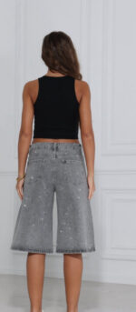 Long shorts stras grey Jean - Image 2
