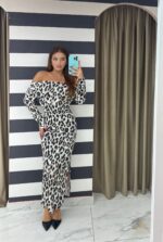 White leopard dress
