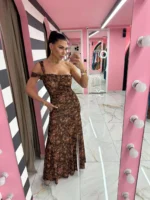 Lacy Brown Dress