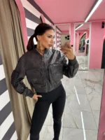Μαύρο cargo bomber jacket