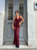 Bold Lace Jumpsuit – Μπορντό