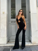 Chic Cut-Out Jumpsuit – Μαύρο