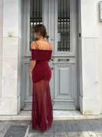 Mesh Illusion Maxi – Μπορντό - Image 2