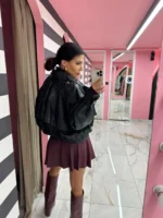 Cropped Trench Jacket – Black - Image 2