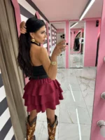 Wine Twist Skirt-Shorts - Image 2