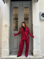 Red Power Suit Set
