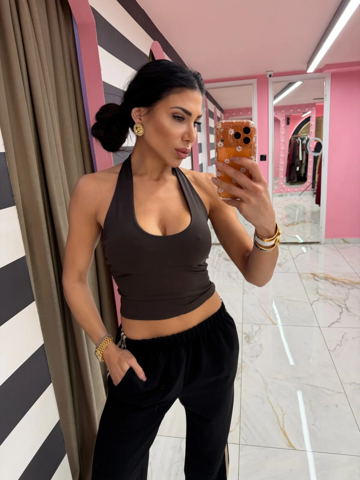 0-02-05-d5e86e7d952bb545ad1cefeda406b7bb09ac7b87ec9ec62c24c18935bede81a7_22357426afe Cocoa Halter Top - Image 1