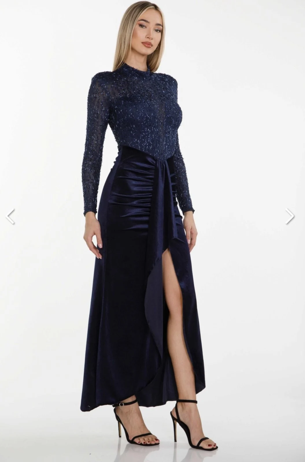 0-02-05-3fe4b3baebcf42385432fce3704bbabfc39a37ecbe8876a8df177dc937f5b371_22390774063 Midnight Elegance Maxi Dress – Blue - Image 1