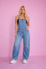 Classic Fit Denim Overalls - Image 3