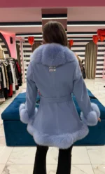 Luxury Blue Fox Fur Coat - Image 3