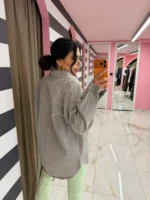 Crystal Denim Shirt – Grey Ice - Image 2