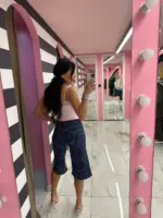 All Over Strass Denim Culotte - Image 2