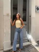 Golden Patch Wide Leg Jeans - Image 2