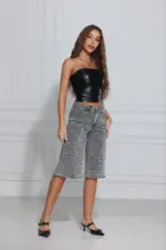 Pearl Shine Denim Bermuda - Image 2