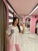 Sequin Pocket Oversized T-Shirt - Image 2