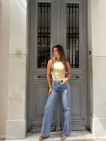 Golden Patch Wide Leg Jeans - Image 3