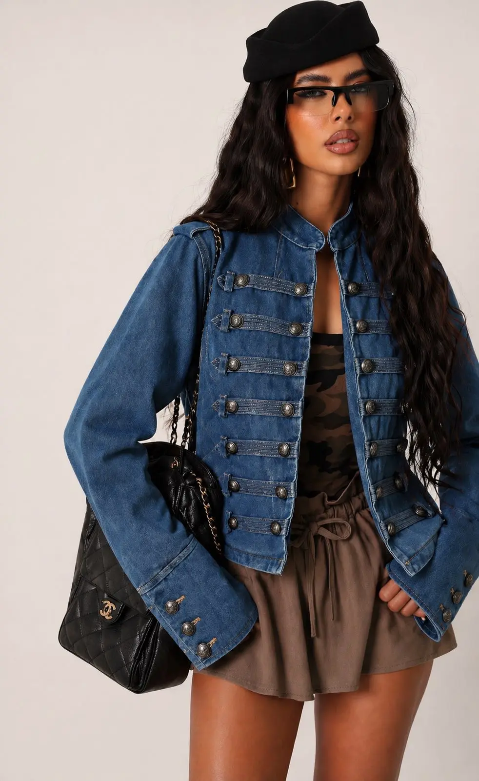0-02-05-56510e07caeef36e2bc882c40cb8ee2ed10e698bf10790a4a6c0aa91e0ee3172_221bf9cdc1c Denim Military Jacket - Image 1
