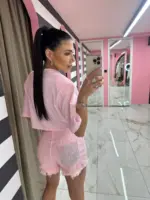 Crystal Pocket Denim Shorts