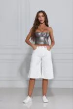 Pearl Shine Denim Bermuda - Image 3