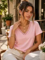Lace Touch Basic Top - Image 6