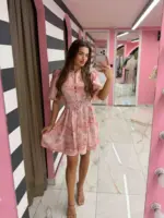Riviera Pearl Mini Dress – Pink Edition