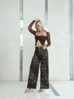 Floral Wide Leg Pants - Image 3