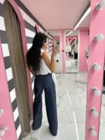 Wide Leg Denim Trousers - Image 2