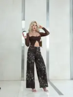Floral Wide Leg Pants - Image 4
