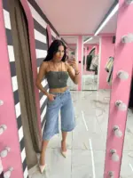 Denim Culotte Bermuda - Image 5