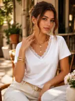Lace Touch Basic Top - Image 2