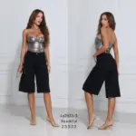 Denim Βερμούδα Strass Wide Leg - Image 2