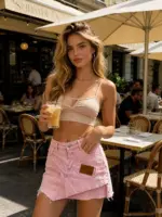 Mini Denim Wrap Skirt - Image 2