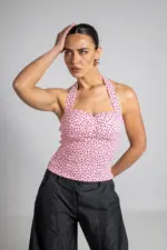 Rosé Polka Glam Top