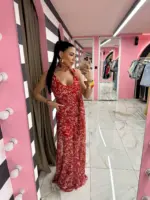 Rouge Étoile Maxi Dress