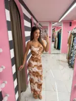 Azure Marble Maxi Dress - Image 7