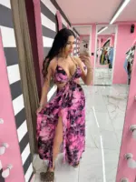 Fuchsia Sunset Maxi Dress - Image 3