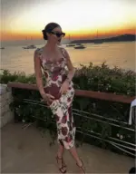 Sunset Rose Midi Dress