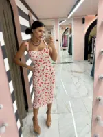 Sunset Rose Midi Dress - Image 3