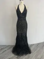 Exclusive Noir Feather Gown - Image 2