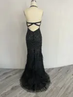 Exclusive Noir Feather Gown - Image 3