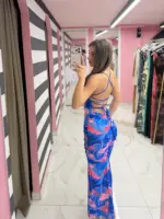 Azure Marble Maxi Dress - Image 2