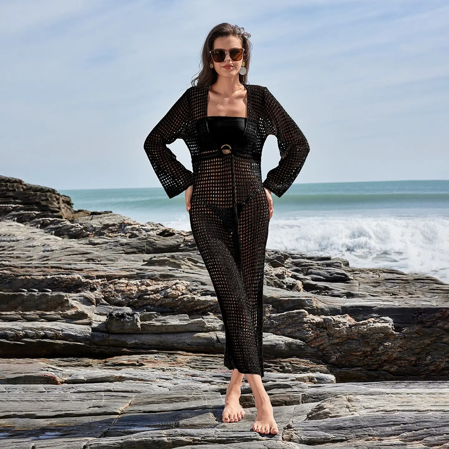 img_6a47f759927a30.18673996 Black Riviera Crochet Dress - Image 1