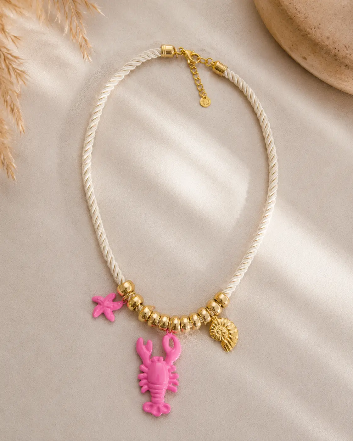 img_6a4b88769b9ce7.19145106 Pink Coral Charm Necklace - Image 1