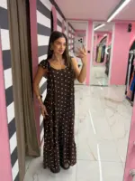 Olive Dots Maxi Dress - Image 3