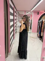 Olive Dots Maxi Dress - Image 6
