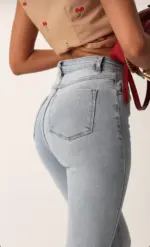 Mochy Sculpt Flare Jeans – Ice Blue - Image 2