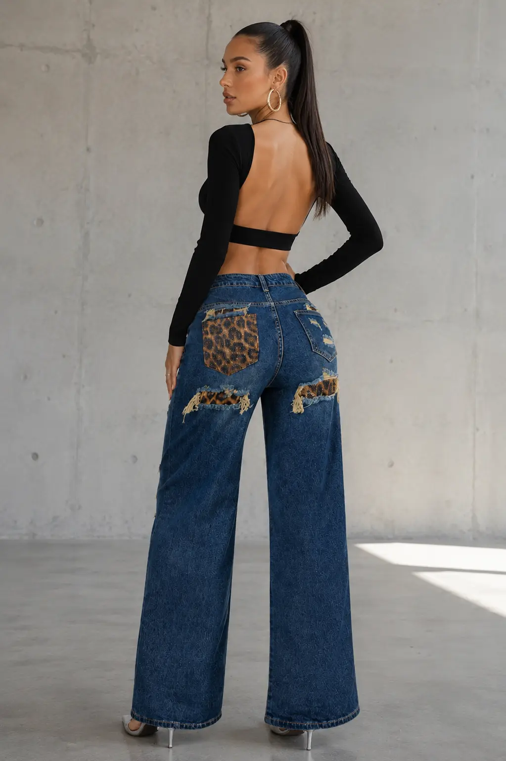 img_6a7f46a8869399.24783932 Leopard Glam Wide Leg Jeans 🐆 - Image 1